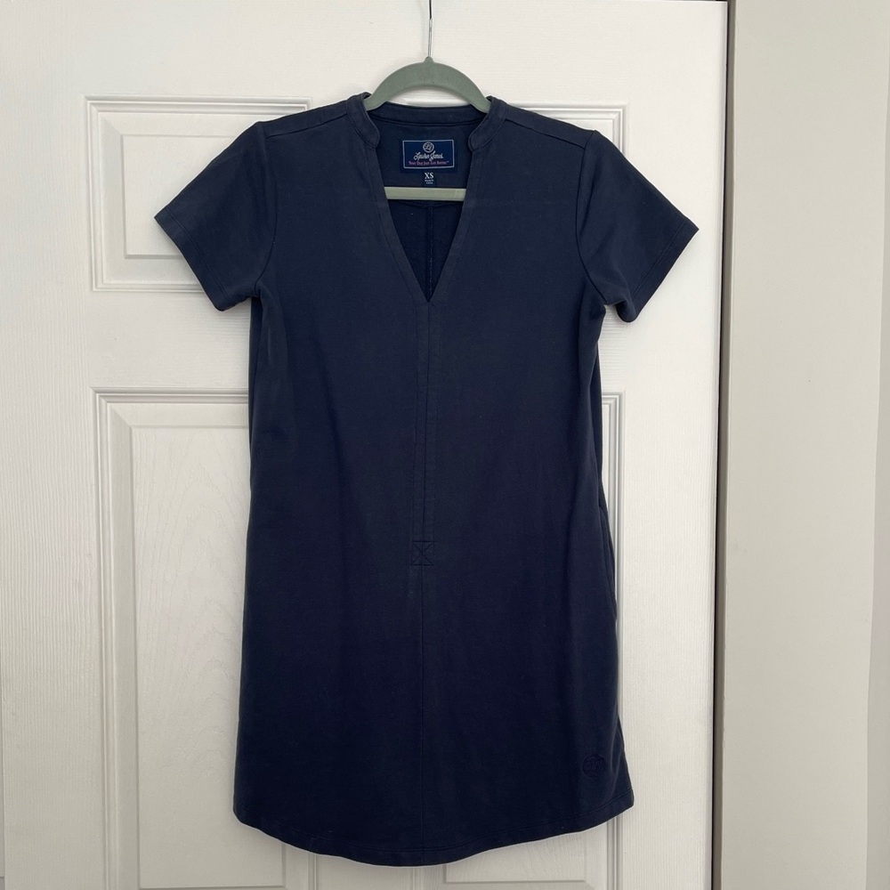 Lauren James French Terry Dress w/ Pockets Navy XS